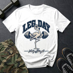 Leg Day Flamingo - Gym T-Shirt in White