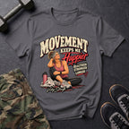 Movement Keeps Me Happier - Gym T-Shirt in Charcoal