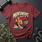 Movement Keeps Me Happier - Gym T-Shirt in Heather Cardinal