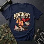 Movement Keeps Me Happier - Gym T-Shirt in Navy