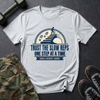 Trust the Slow Reps - Recovery Badge T-Shirt in Ice Grey