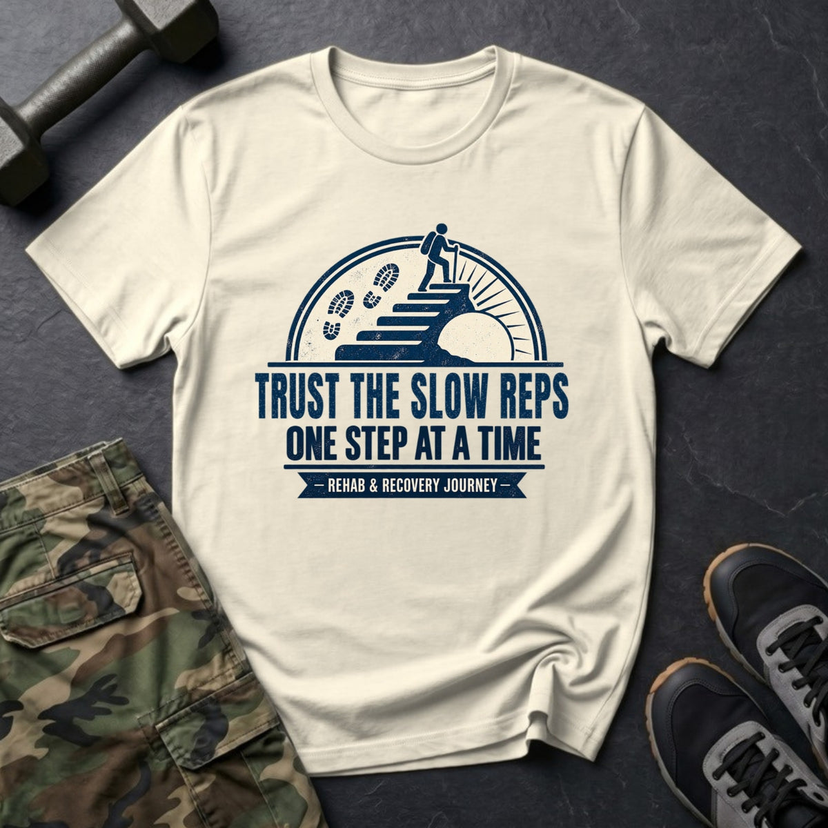 Trust the Slow Reps - Recovery Badge T-Shirt in Natural