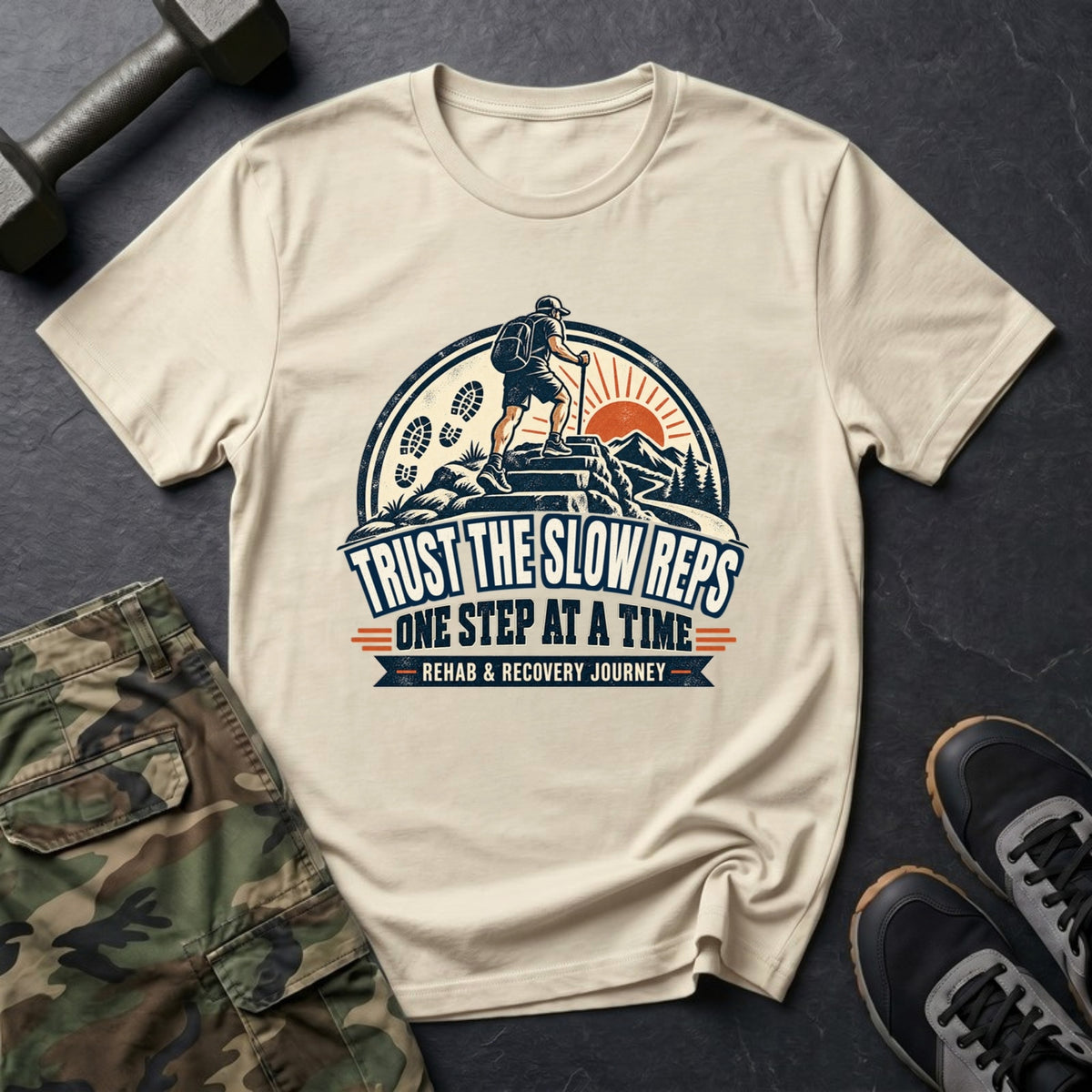 Trust the Slow Reps - Summit Hike T-Shirt in Sand