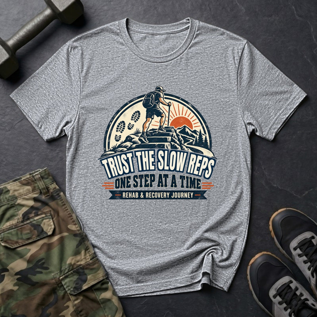 Trust the Slow Reps - Summit Hike T-Shirt in Sport Grey