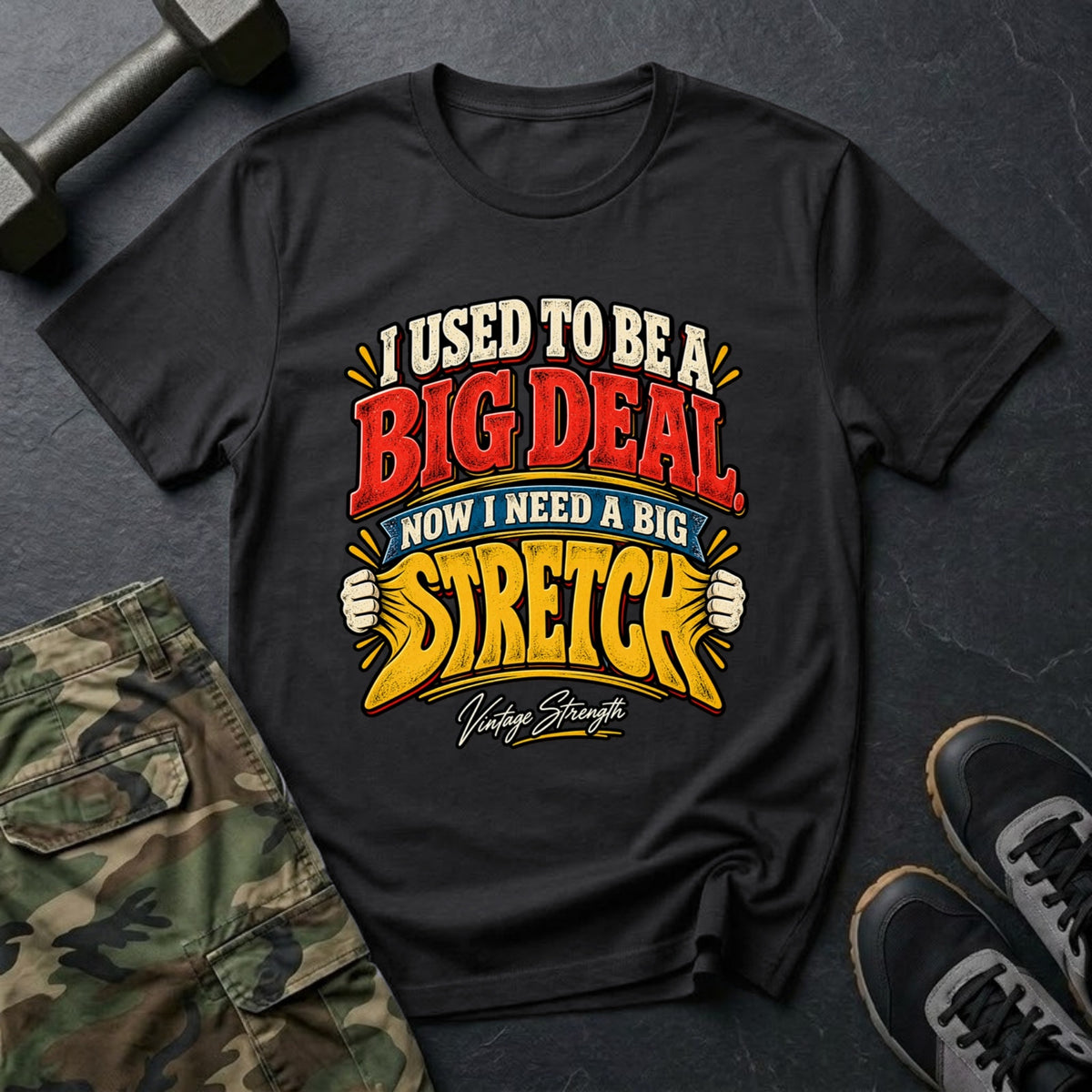 I Used to Be a Big Deal, Now I Need a Big Stretch T-Shirt in Black