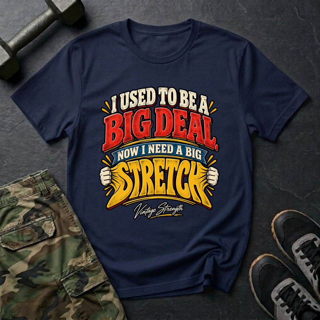 I Used to Be a Big Deal, Now I Need a Big Stretch T-Shirt in Navy