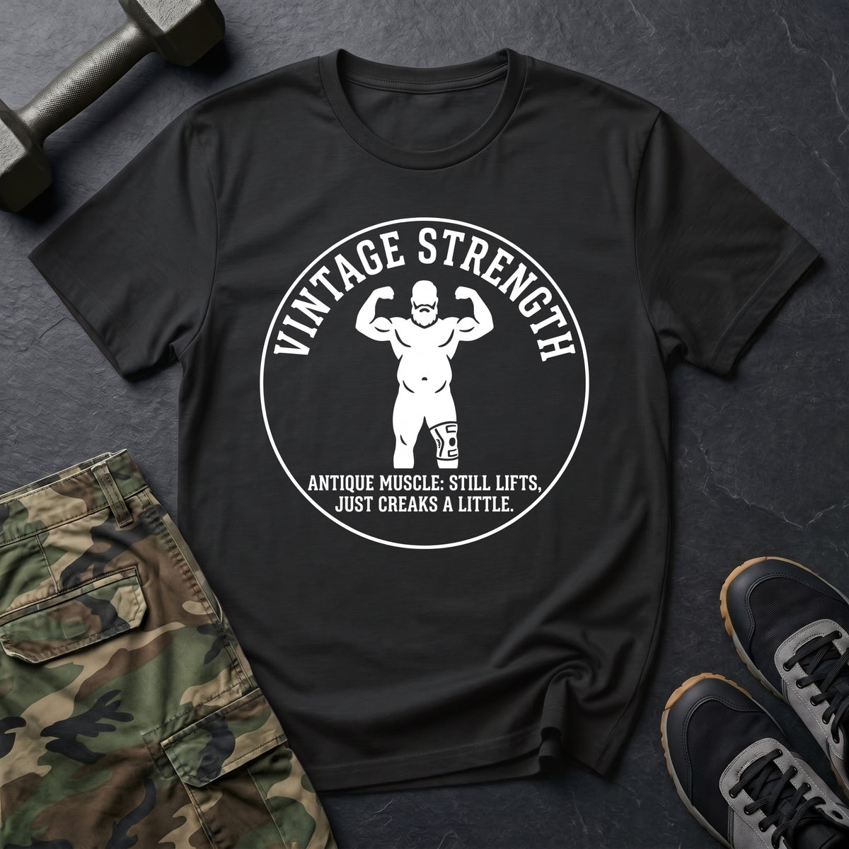 Old Man Double Bicep - T-Shirt