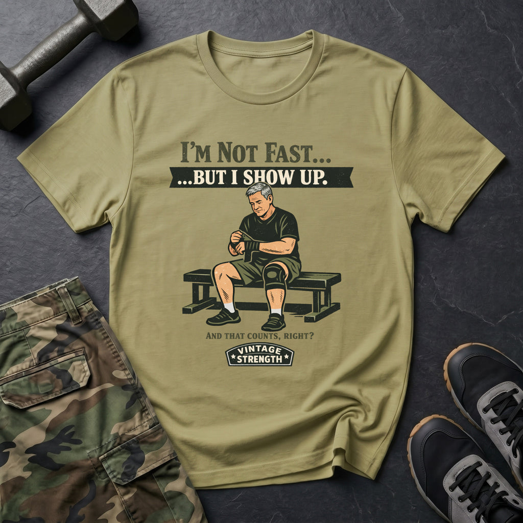 Im not fast but i show up - T-Shirt
