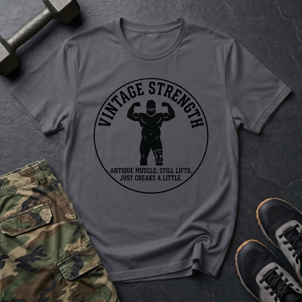 Old Man Double Bicep - T-Shirt