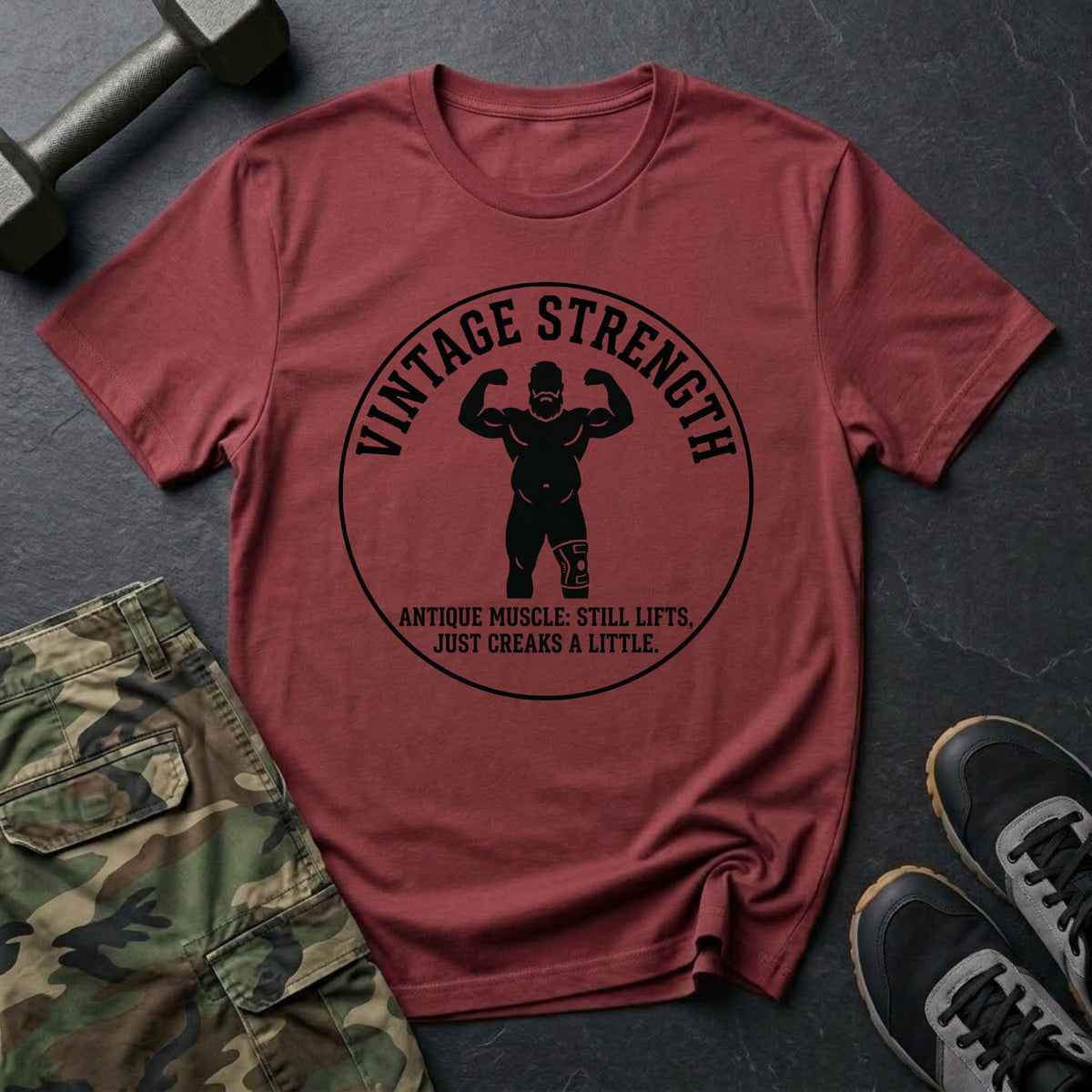Old Man Double Bicep - T-Shirt