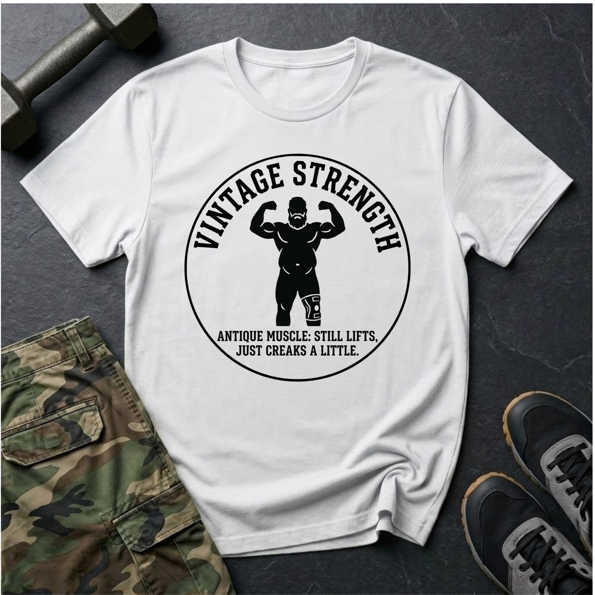Old Man Double Bicep - T-Shirt