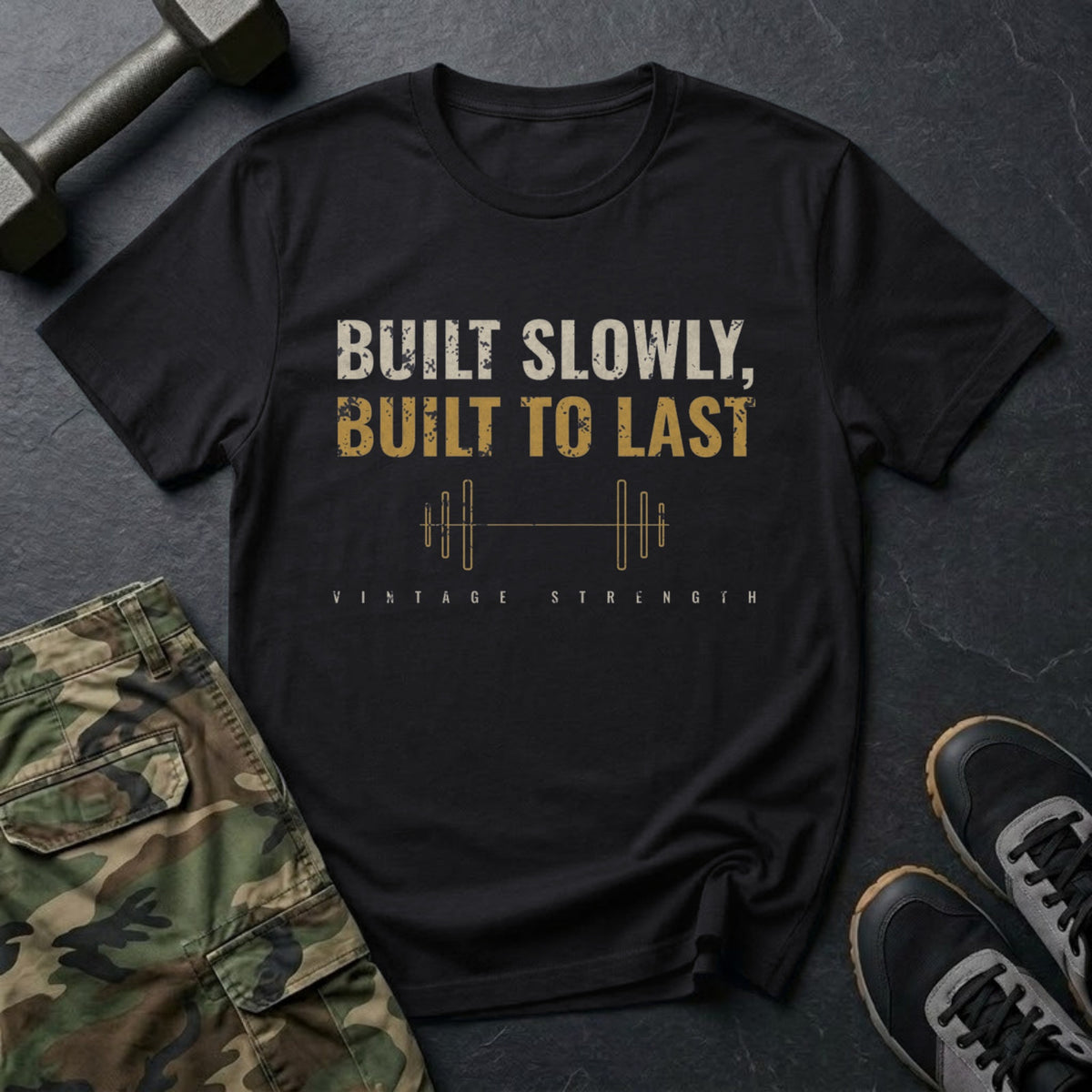 Built Slowly, Built to Last T-Shirt in Black