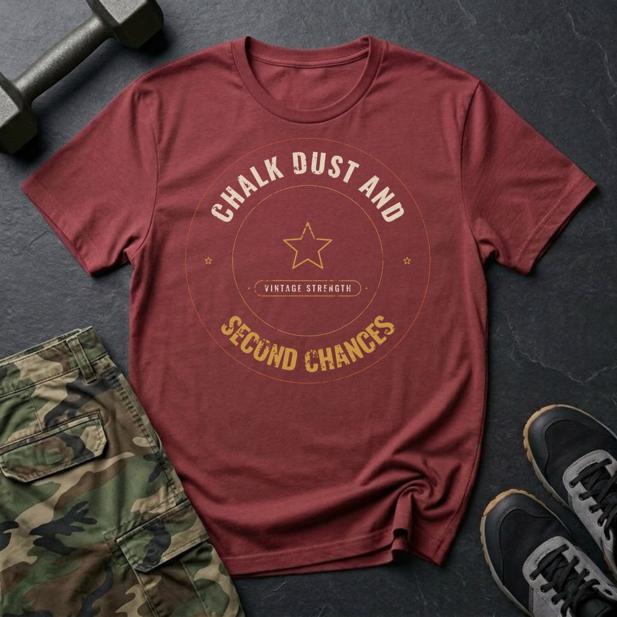 Chalk Dust and Second Chances T-Shirt in Heather Cardinal