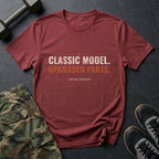 Classic Model, Upgraded Parts T-Shirt in Heather Cardinal
