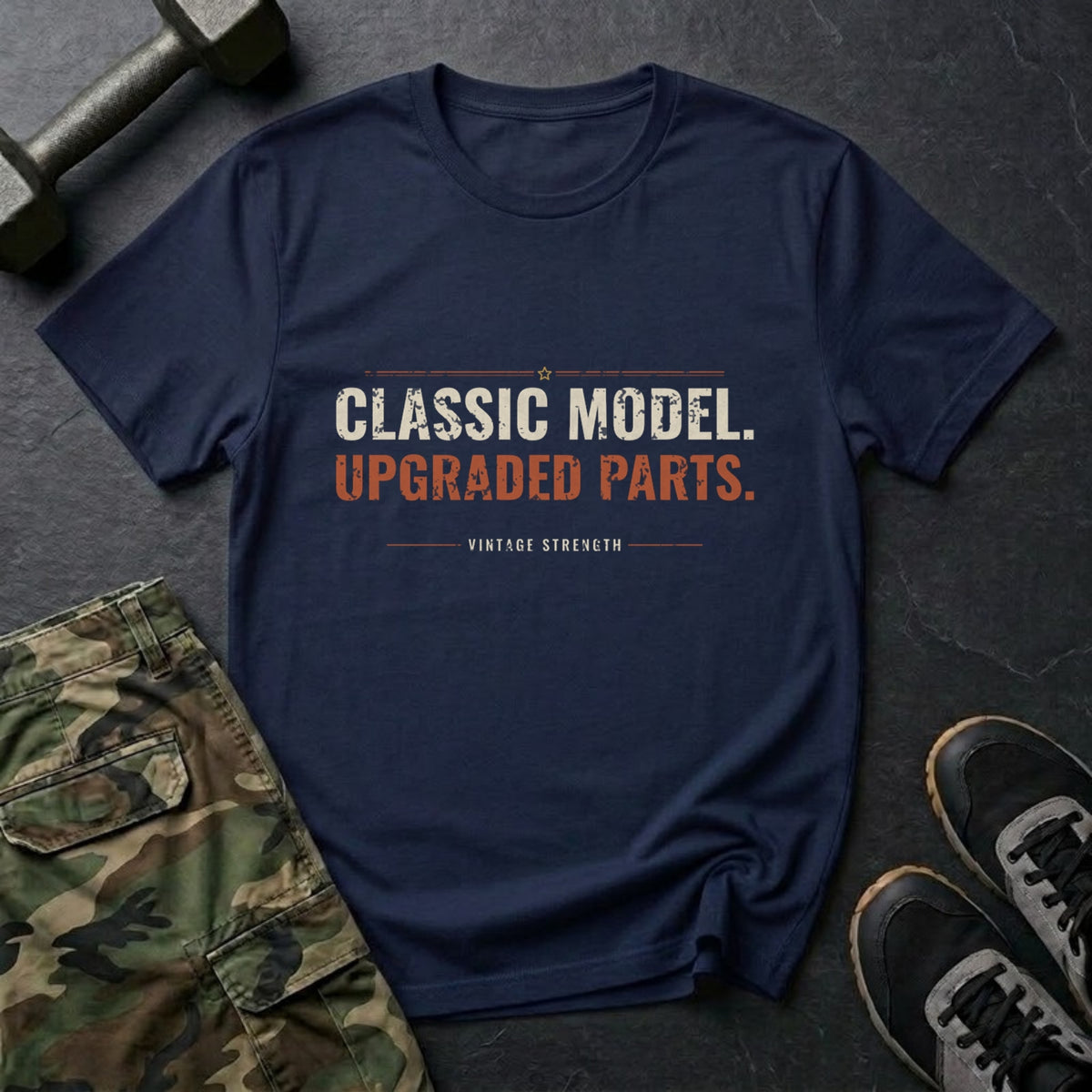 Classic Model, Upgraded Parts T-Shirt in Navy