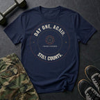 Day One, Again. Still Counts. T-Shirt in Navy