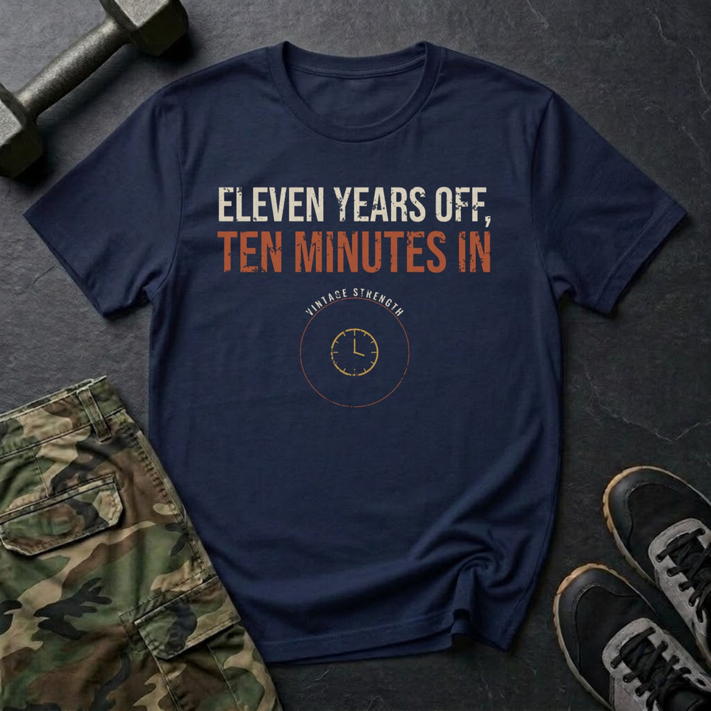 Eleven Years Off, Ten Minutes In T-Shirt in Navy