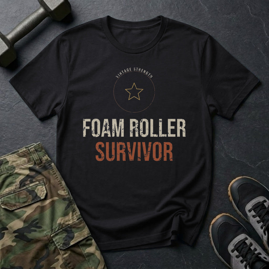 Foam Roller Survivor T-Shirt in Black