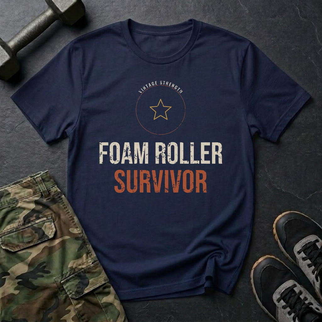 Foam Roller Survivor T-Shirt in Navy