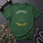 Slow Reps. Strong Years. T-Shirt in Forest Green