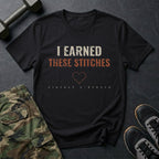 I Earned These Stitches T-Shirt in Black