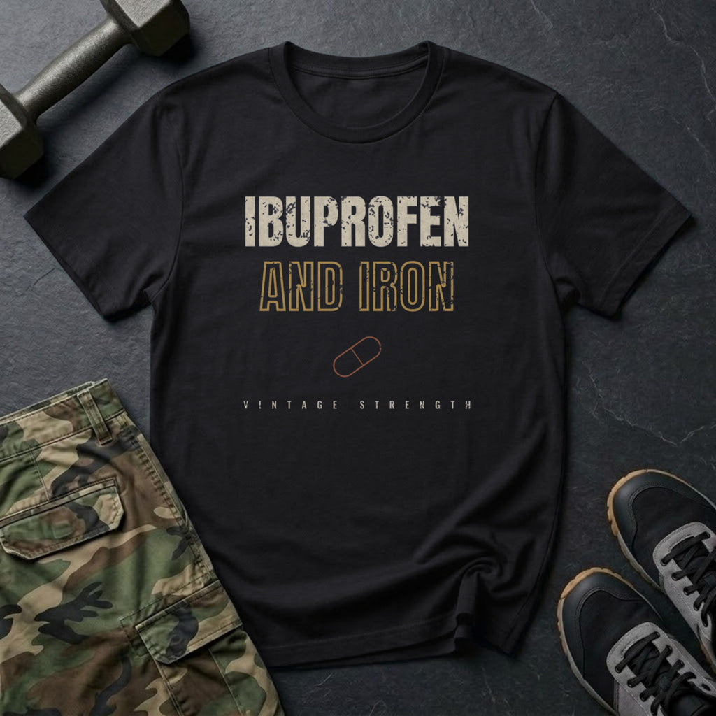 Ibuprofen and Iron T-Shirt in Black