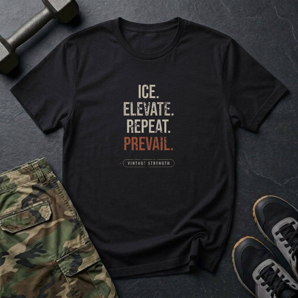 Ice, Elevate, Repeat, Prevail T-Shirt in Black