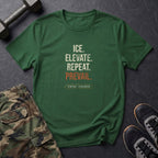 Ice, Elevate, Repeat, Prevail T-Shirt in Forest Green