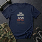 Ice, Elevate, Repeat, Prevail T-Shirt in Navy