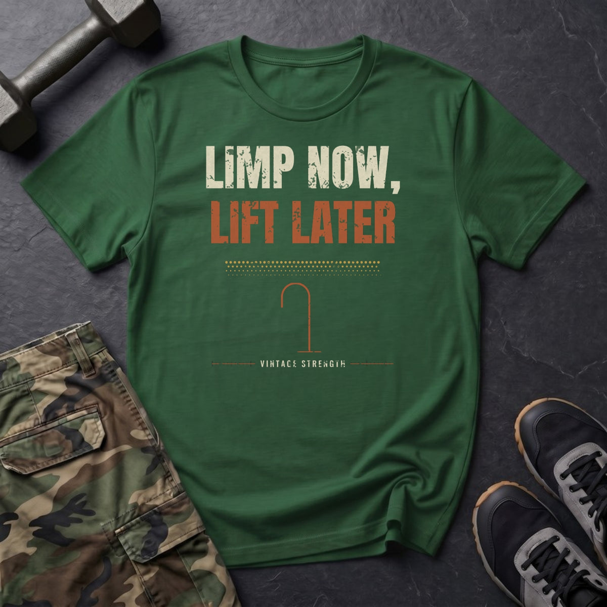 Limp Now, Lift Later T-Shirt in Forest Green