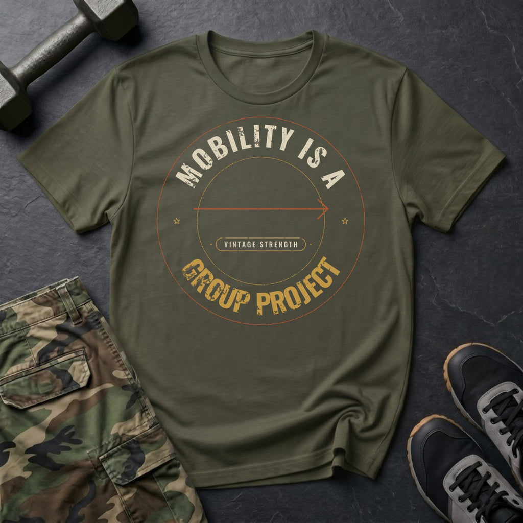 Mobility Is a Group Project T-Shirt in Military Green
