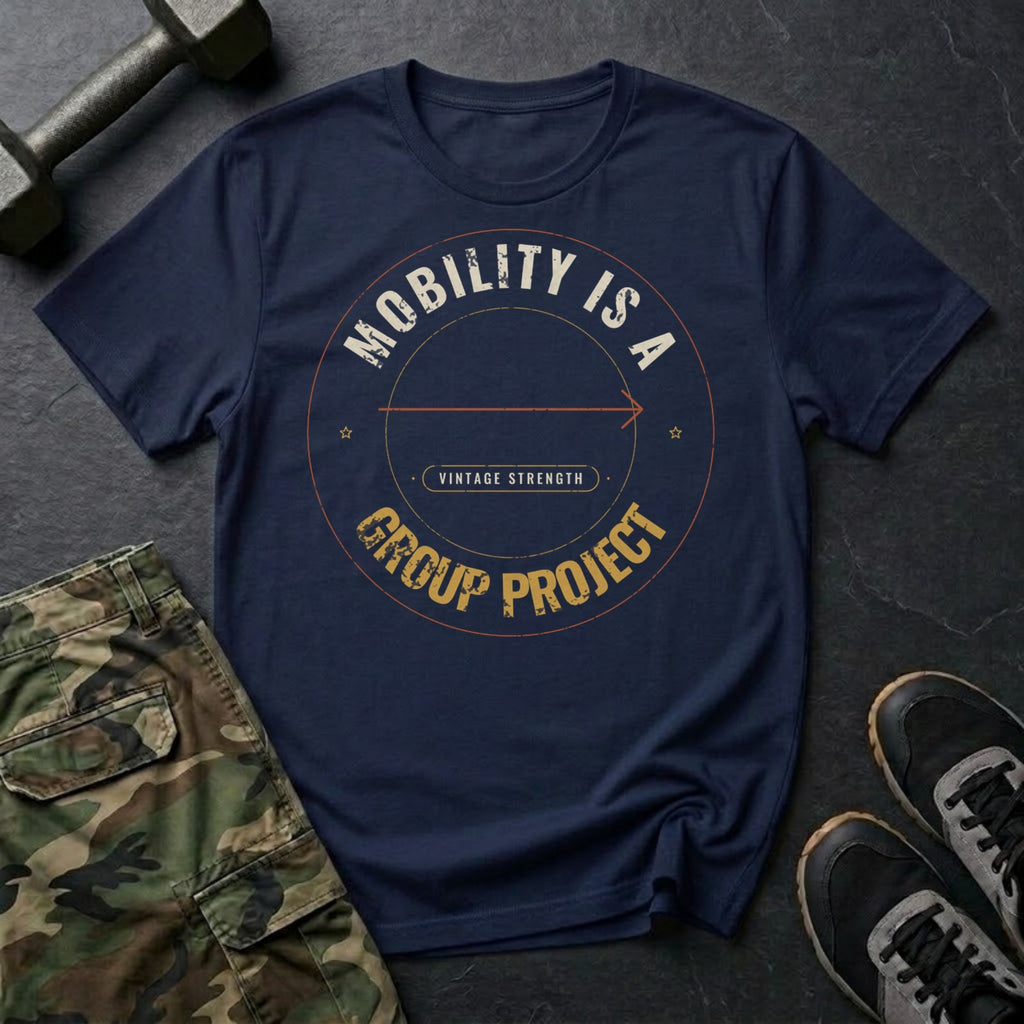 Mobility Is a Group Project T-Shirt in Navy