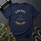 Slow Reps. Strong Years. T-Shirt in Navy