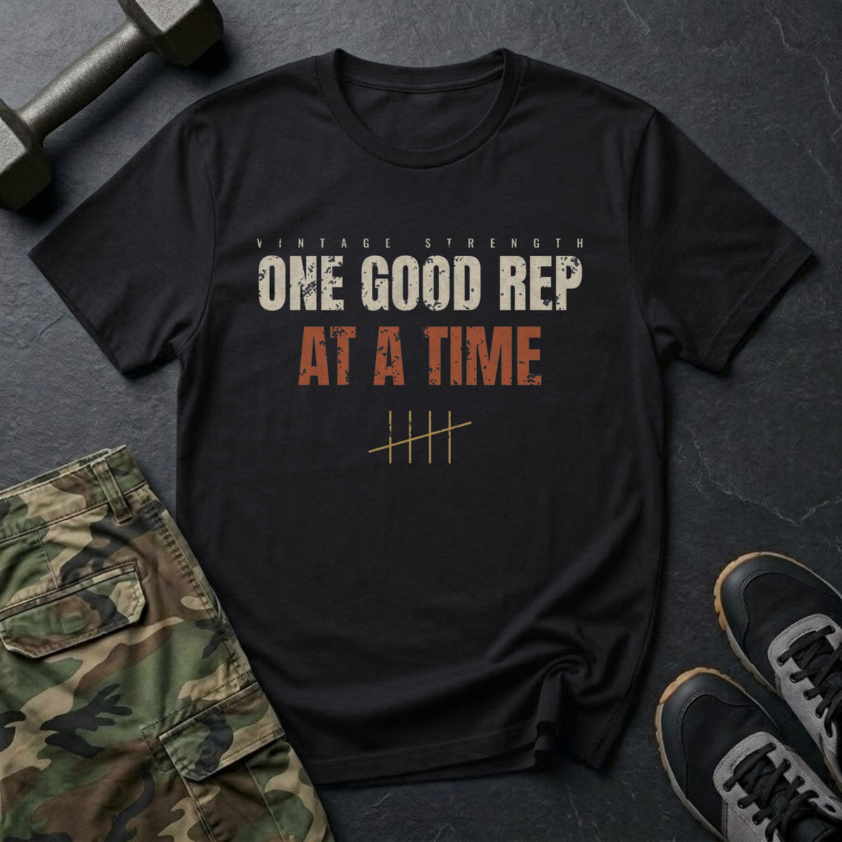 One Good Rep at a Time T-Shirt in Black