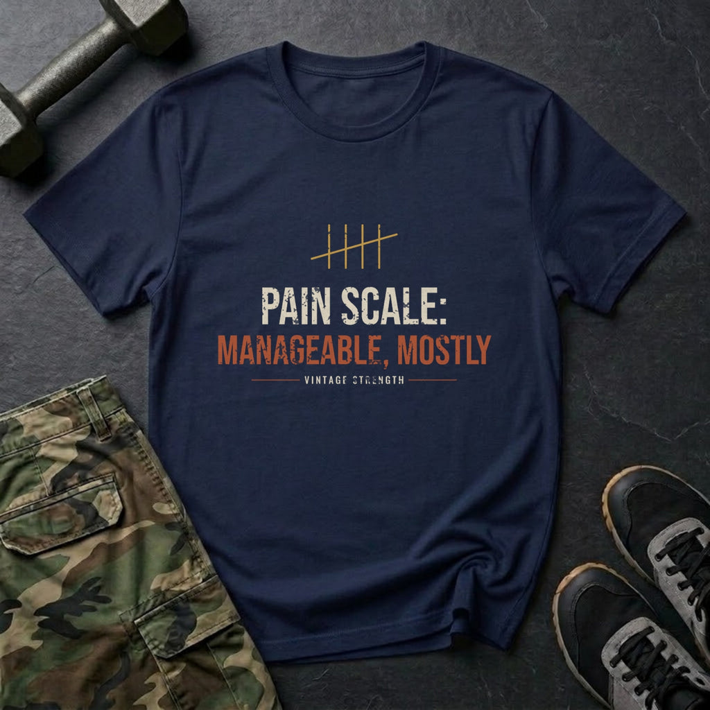 Pain Scale Manageable, Mostly T-Shirt in Navy
