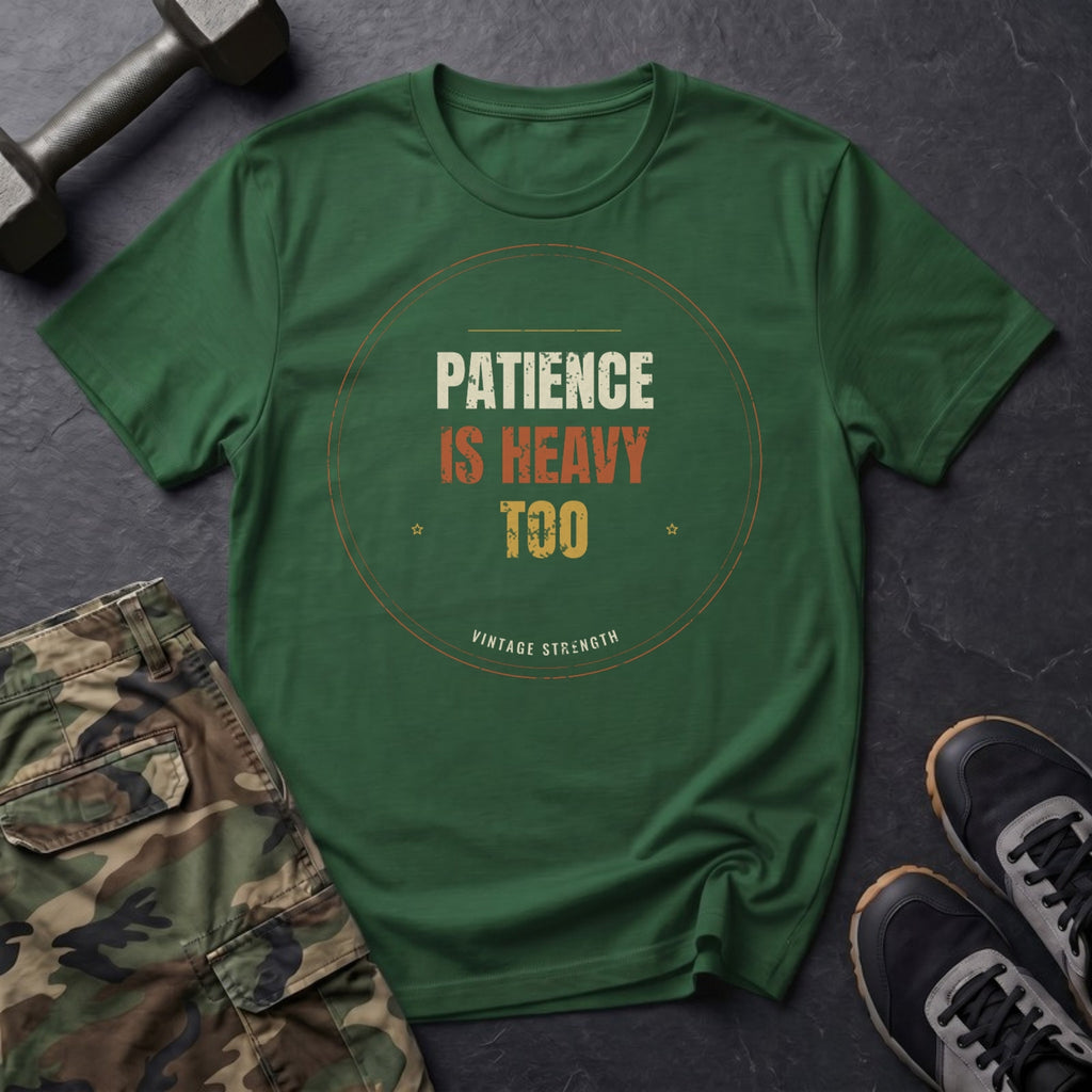 Patience Is Heavy Too T-Shirt in Forest Green