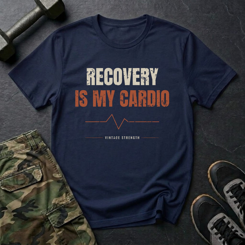 Recovery Is My Cardio T-Shirt in Navy