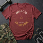 Rehab Club, Est. Last Spring T-Shirt in Heather Cardinal