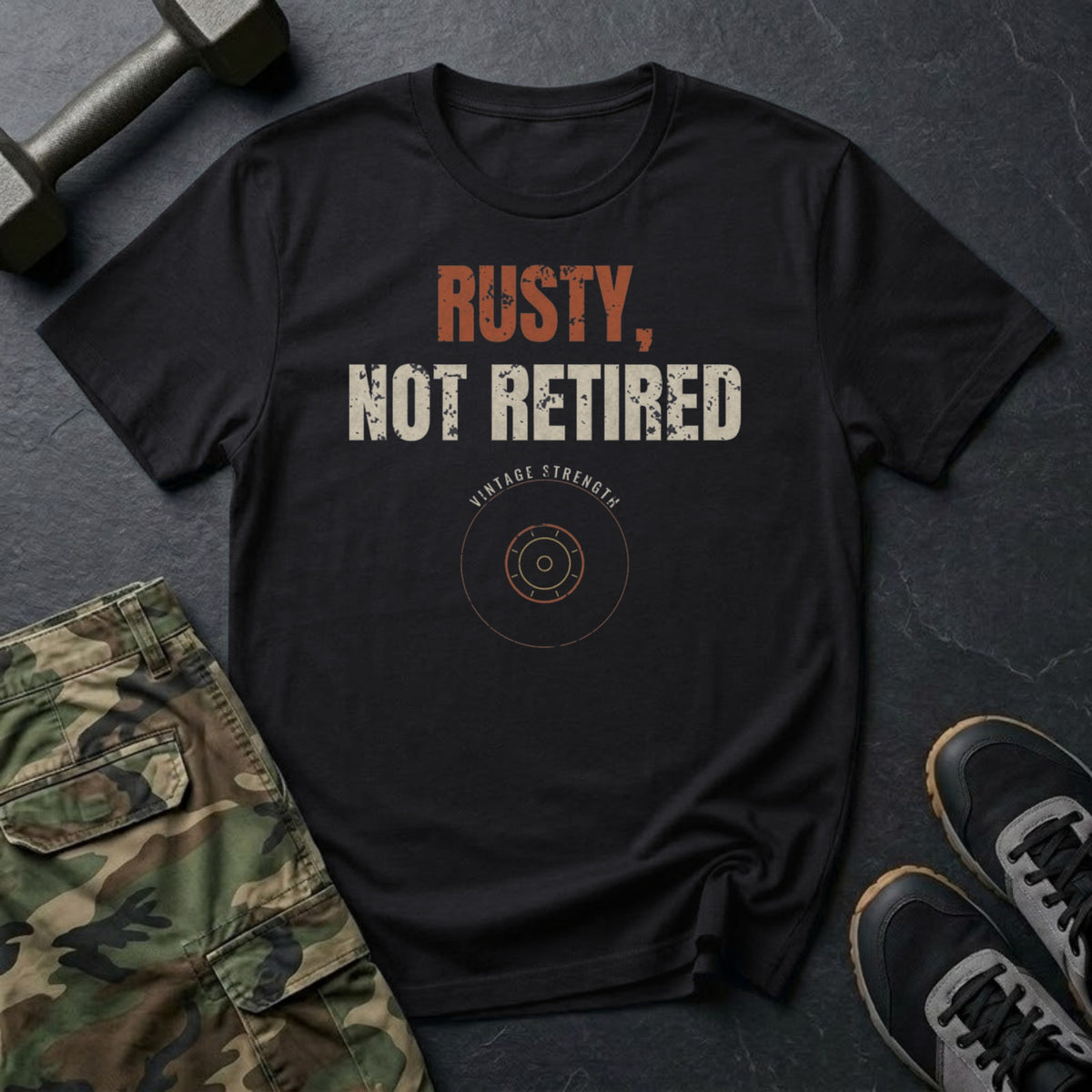 Rusty, Not Retired T-Shirt in Black