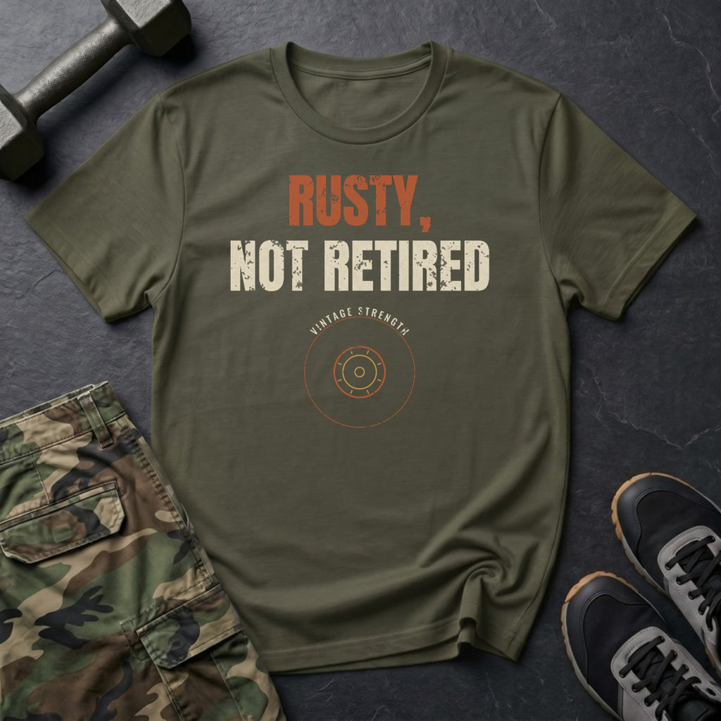 Rusty, Not Retired T-Shirt in Military Green