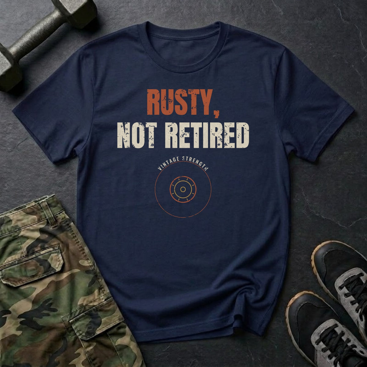Rusty, Not Retired T-Shirt in Navy
