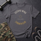Second Wind Strength Club T-Shirt in Charcoal