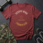 Second Wind Strength Club T-Shirt in Heather Cardinal