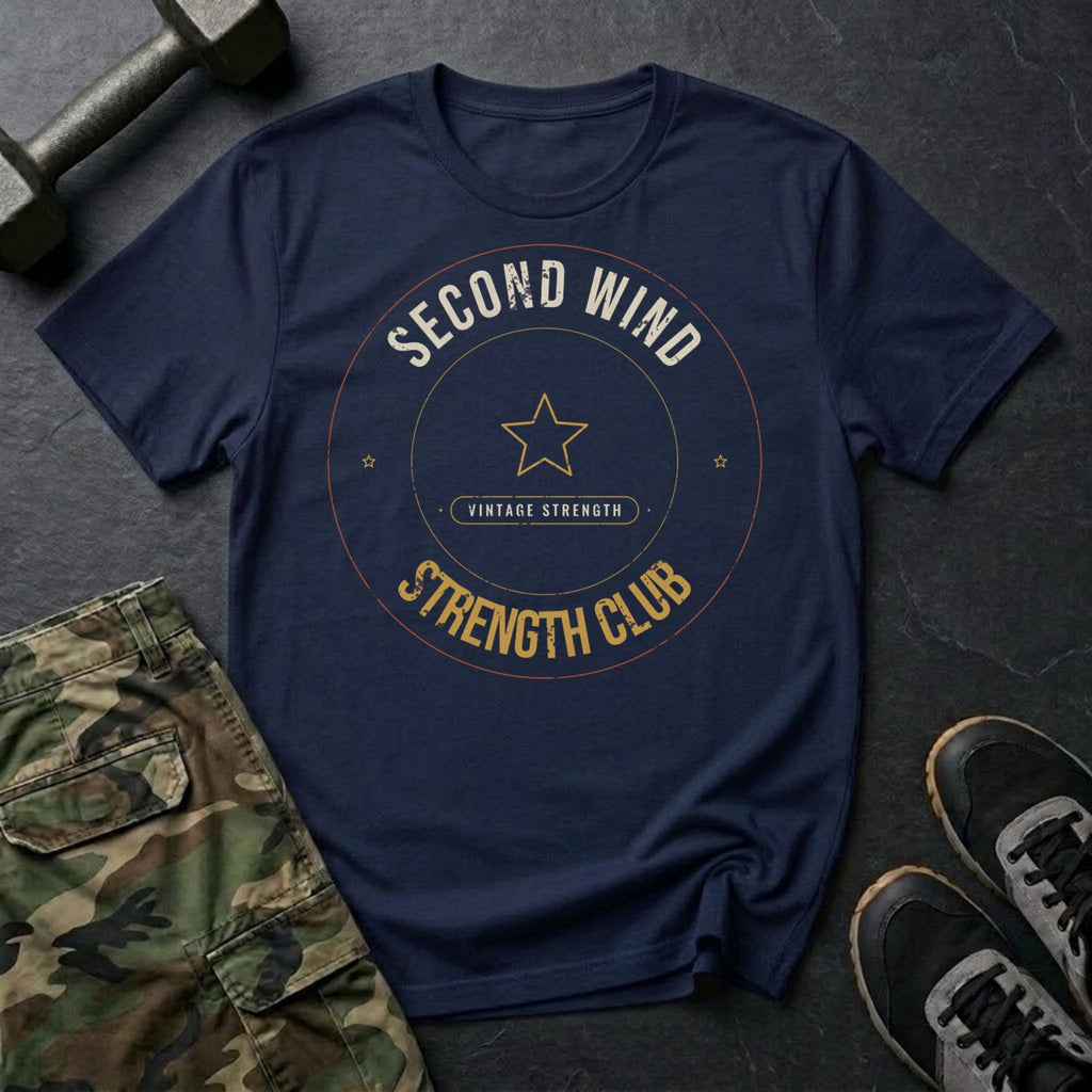 Second Wind Strength Club T-Shirt in Navy