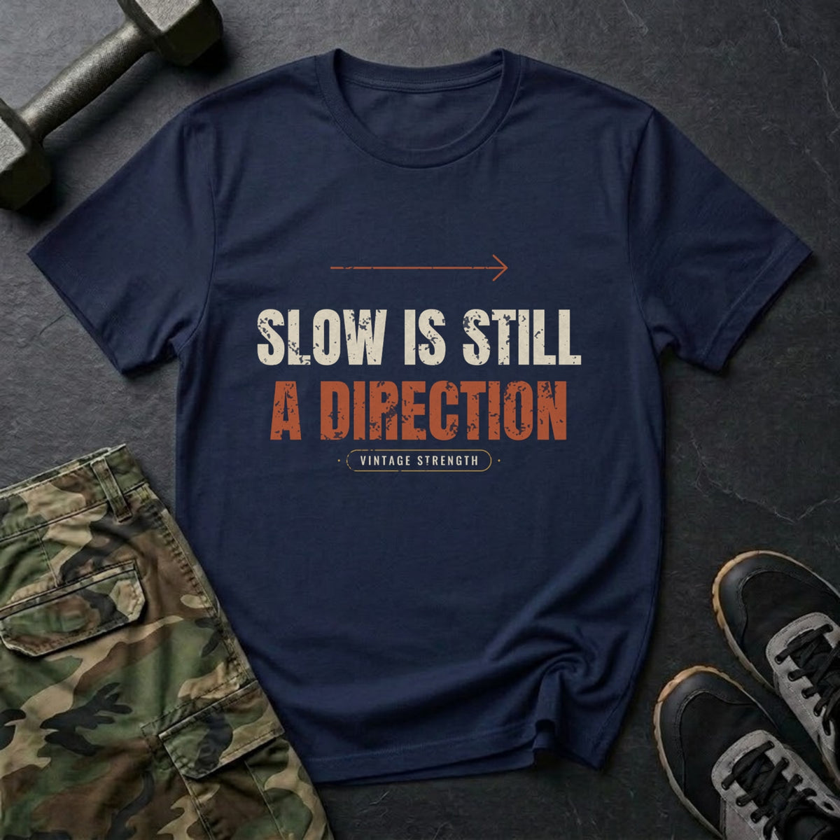 Slow Is Still a Direction T-Shirt in Navy