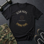 Slow Reps. Strong Years. T-Shirt in Black