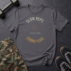 Slow Reps. Strong Years. T-Shirt in Charcoal