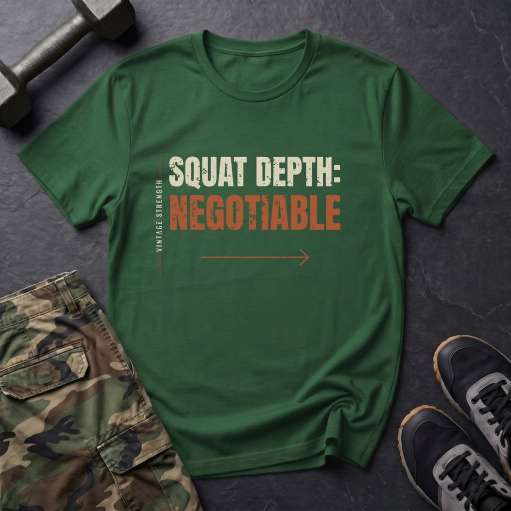 Squat Depth Negotiable T-Shirt in Forest Green