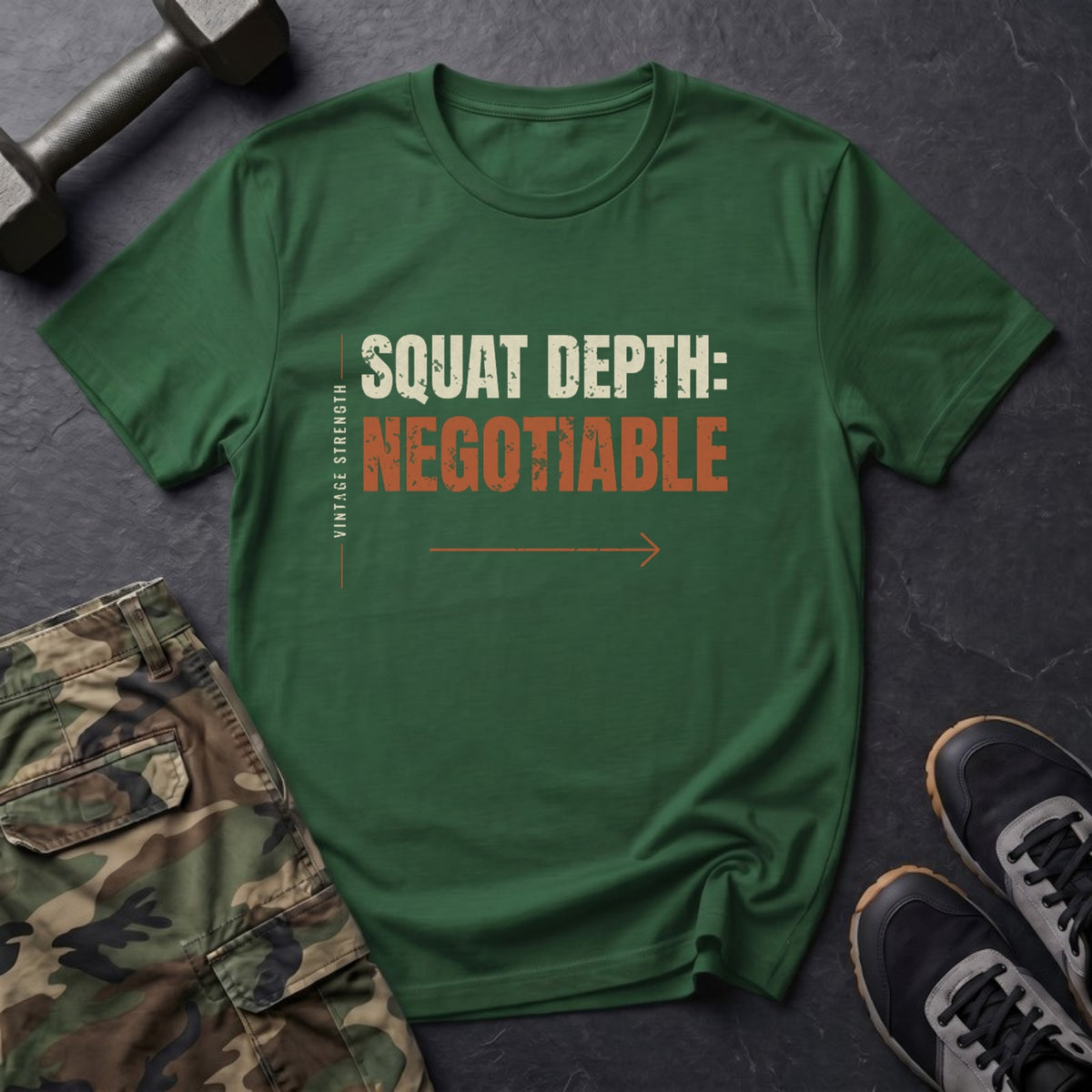 Squat Depth Negotiable T-Shirt in Forest Green