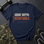 Squat Depth Negotiable T-Shirt in Navy